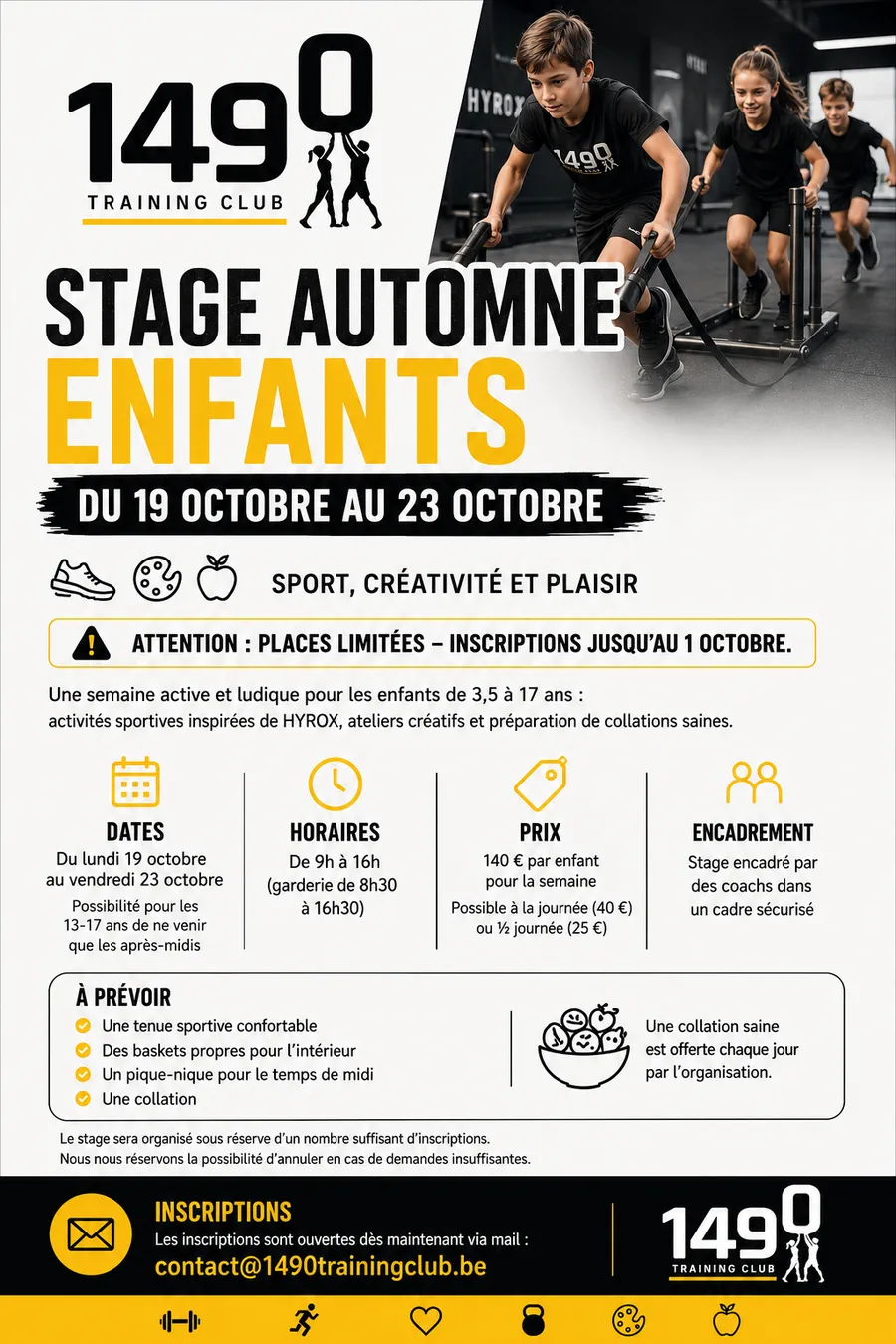 Affiche du stage d’automne enfants
